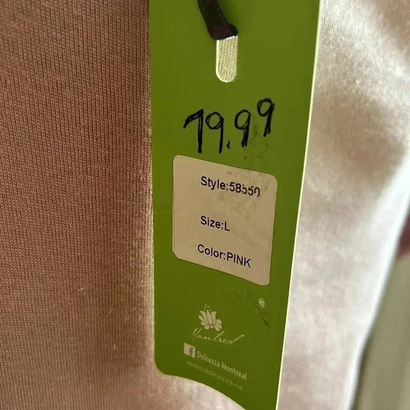 DOLCEZZA MONTREAL L pink long sleeve sweater with boat round neck, super soft. - Picture 5 of 13